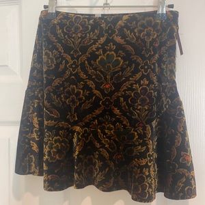Velvet mini skirt